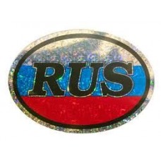 Наклейка "RUS"флаг голограф.10х14/00405/