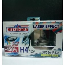 Лампа MITSUMORO H4+150% 60/55W/LAZER Effect компл.