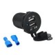 Разветвитель 2 USB в авто (врезной) 3.1A  круглый 12V/24V арт.S-300
